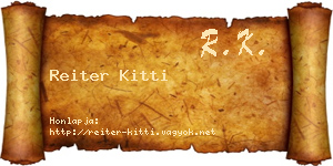 Reiter Kitti névjegykártya